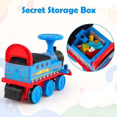 Costway 6V Electric Kids Ride On Train Motorized Train Toy w/ Track & 6 Wheels Navy (LOCAL PICKUP ONLY)