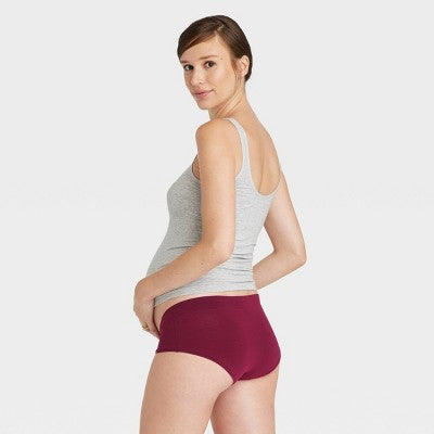 Maternity 3pk Under the Belly Maternity Hipster Underwear - Auden Pink/Maroon/Black XS
