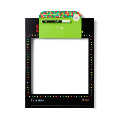 First Day of School Sign Border Frame - Mondo Llama: Chalk Board, MDF & Plastic, 17"x13", Back to School Presentation Board