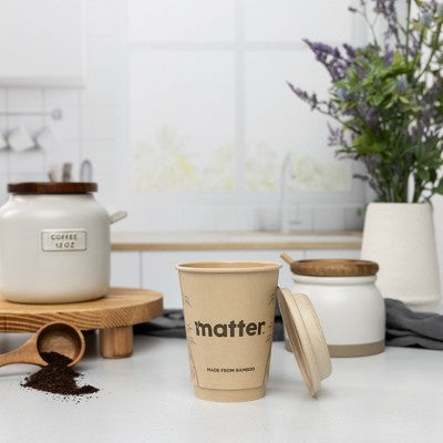 Matter Compostable Hot Disposable Cup with Lid - 12oz/10ct