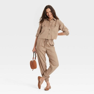 Women's High-Rise Joggers - Universal Thread Tan S