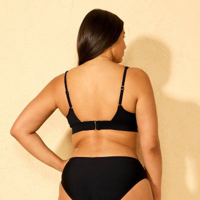Women's Shaping Longline Triangle Bikini Top - Black L