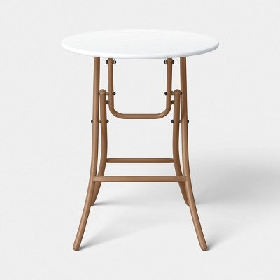 Steel Round French Cafe Outdoor Patio Bistro Table Beige - Threshold (LOCAL PICKUP ONLY)