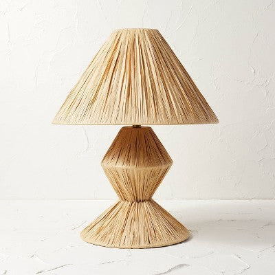 Faux Raffia Table Lamp with Empire Shade & LED Bulb: Opalhouse designed with Jungalow, UL Listed