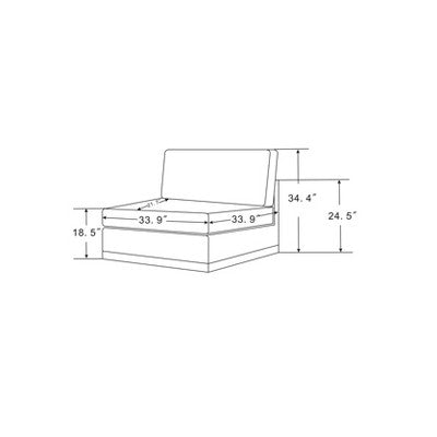 Woodland Hills Modular Armless Sectional Chair Light Gray - Threshold designed with Studio McGee (LOCAL PICKUP ONLY)