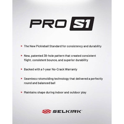 Selkirk Sport Pro S1 Pickleball Ball - 12pk