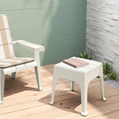 Resin Patio Accent Table Cream - Room Essentials