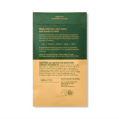 Air Freshener Sachet Ginger & Cedar - Everspring: Solid Form, 1-Pack, Non-Powered
