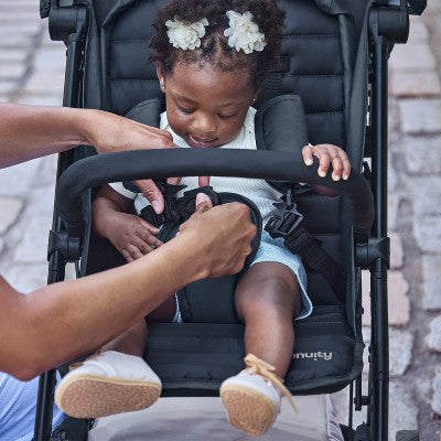 Ingenuity 3Dquickclose CS+ Compact Fold Stroller - Black: Metal Frame, 5-Point Harness, EVA Tires, Single Configuration (LOCAL PICKUP ONLY)
