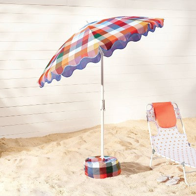 6' Round Beach Umbrella Checkered - Room Essentials (LOCAL PICKUP ONLY)
