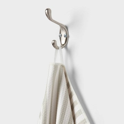2pc Quick Dry Striped Waffle Oversize Bath Towel Tan - Room Essentials