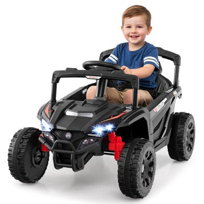 Costway 12V Kids Ride On Car Battery Powered Electric Remote Control LED Lights Music Black (LOCAL PICKUP ONLY)