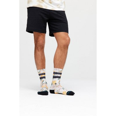 STANCE x WADE Men's Floral Print Crew Socks - Blue 6-12
