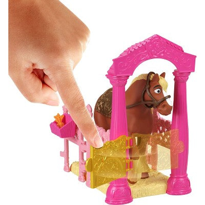 Disney Princess Belle & Philippe Small Doll & Horse Set with Stable Playset & Accessories