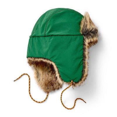 Adult Faux Fur Trapper Hat - Dark Green - The Cuddle Collab with Baloo & Pan