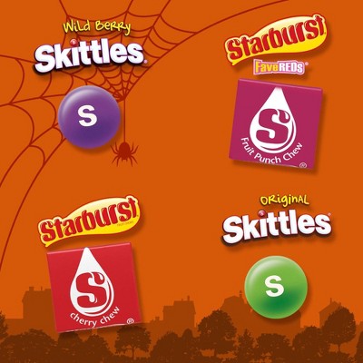 Mars - Skittles and Starburst Halloween Candy Fun Size Chewy Fruit Candies Variety Bag - 58.26oz/140ct
