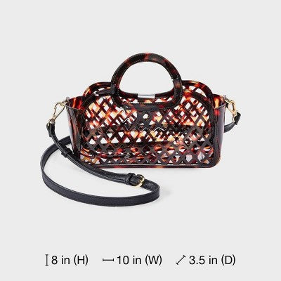 Jelly Mini Cage Tote Crossbody Bag - A New Day Brown