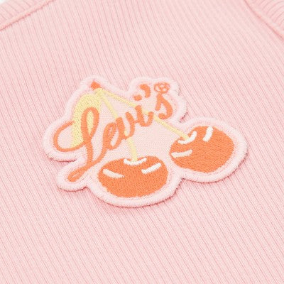 Levi's Girls' Cherry Embroidered Tank Top - Coral Pink S