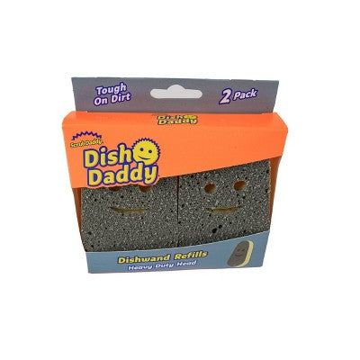 Scrub Daddy Dish Daddy Heavy Duty Refill Head - 2ct: Polyurethane Cleaning Tool Compatible with Scotch-Brite Dishwands