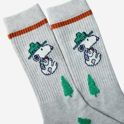 Men's Peanuts Athletic Crew Socks - Off-White 6-12