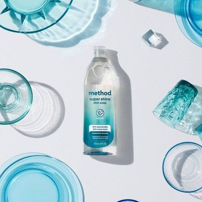 Method Super Shine Liquid Dish Soap Powered By Enzymes Dewy Daze - 16 fl oz: Dye-Free, Paraben-Free, Phthalate-Free, Multi-Surface