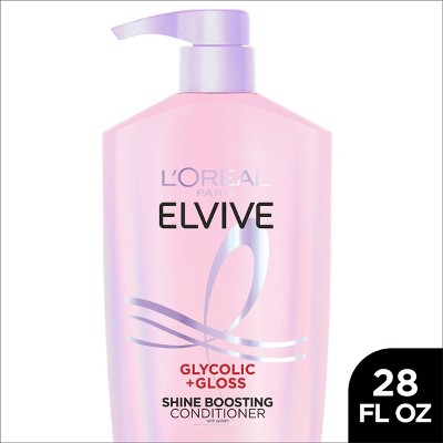 L'Oreal Paris Elvive Glycolic Gloss Shine Boosting Conditioner - 28 fl oz: For Curly, Dry Hair, Paraben-Free, Grapefruit Scent
