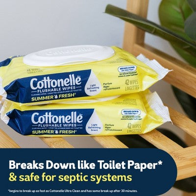 Cottonelle Flushable Personal Wipes Summer Fresh - 2ct