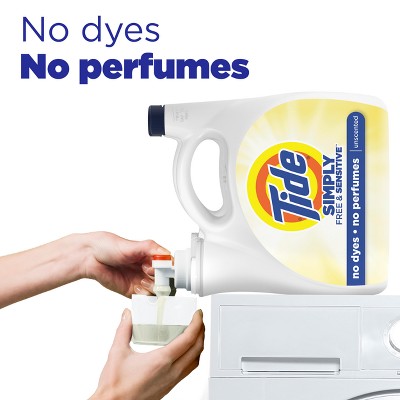 Tide Liquid Simply Laundry Detergent - Free & Sensitive - Unscented - 117oz