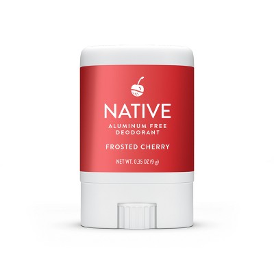 Native Holiday Limited Edition Aluminum-Free Mini Deodorant - Travel Size - Frosted Cherry - 0.35oz