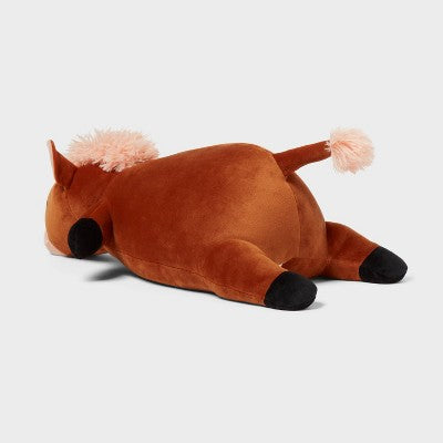 Horse Weighted Plush Kids' Throw Pillow Brown - Pillowfort