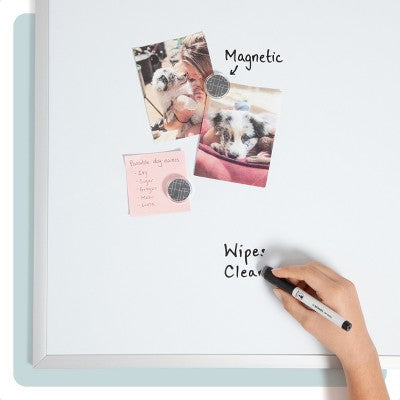 U Brands 16"x16" Flat Front Wood Frame Dry Erase Weekly Natural