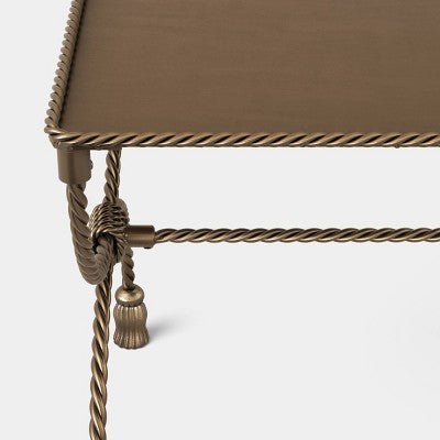 Twisted Metal Rectangle Side Table with Tassel Feet Gold - Threshold designed with Studio McGee Fully Assembled (LOCAL PICKUP ONLY)