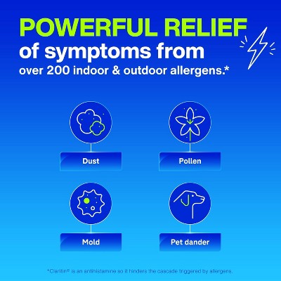 Claritin Children's 24-Hour Allergy Relief Chewables, Non-Drowsy, 5mg Loratadine, Dye-Free, Grape, Ages 2+ - 10ct
