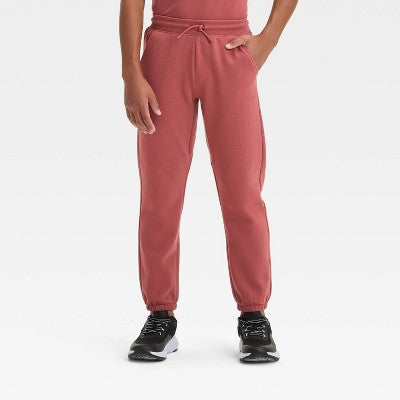 Boys' Fleece Jogger Pants - All In Motion Red XL