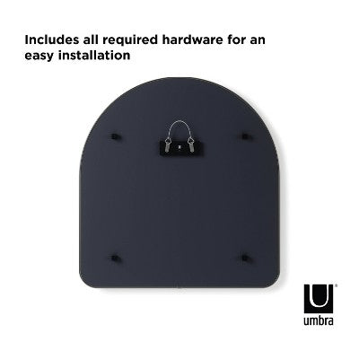 34" x 36" Hubba Arched Mirror Metallic Titanium - Umbra: Modern Oval Wall Mount, No Assembly, Steel Frame (LOCAL PICKUP ONLY)