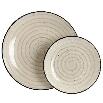 Elama Gia 18 Piece Round Stoneware Dinnerware Set in Cream MISSING 6 (LOCAL PICKUP ONLY)