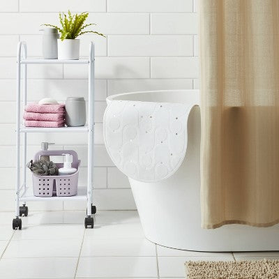15"x27" Rounded Bath Mat White - Room Essentials