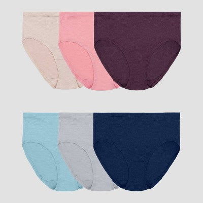 Fruit of the Loom Women's 6pk Relaxing Comfort Briefs - Size 9/2XL