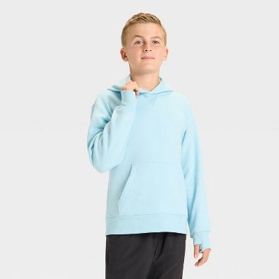 Boys' Active Comfort Fleece Hoodie Sweatshirt - All In Motion Sky Blue S
