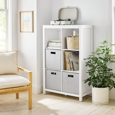 47.6'' Tall 13'' 6-Cube Vertical Shaker Style Storage Cubbies White - Brightroom (LOCAL PICKUP ONLY)