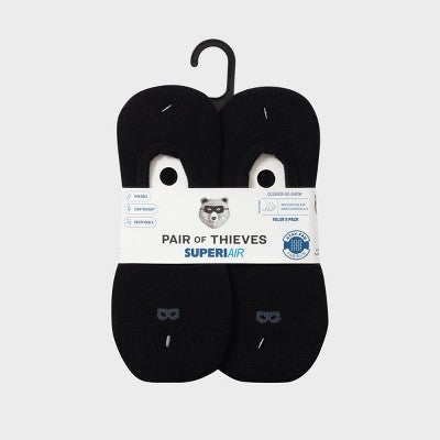 Pair of Thieves Men's 6pk SuperiAir Cushion No Show Socks - Black 6-12