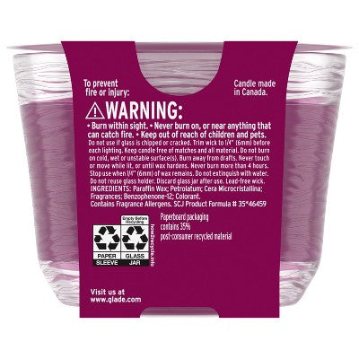 Glade 3 Wick Fall Candle in Glass Jar - Black Cherry & Cranberry - 6.8oz