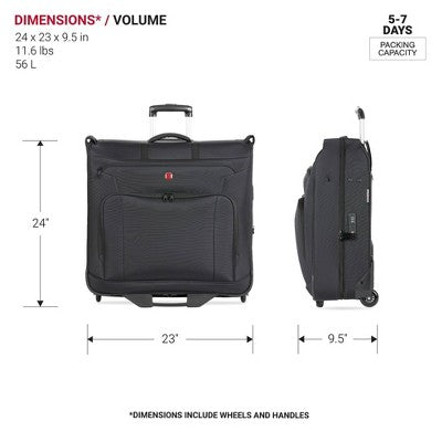 SWISSGEAR Zurich Garment Bag - Black: Softside Spinner Luggage