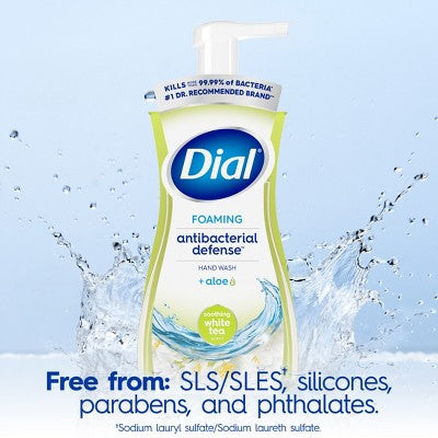 Dial Foaming Antibacterial Defense Hand Wash - White Tea - 10 fl oz