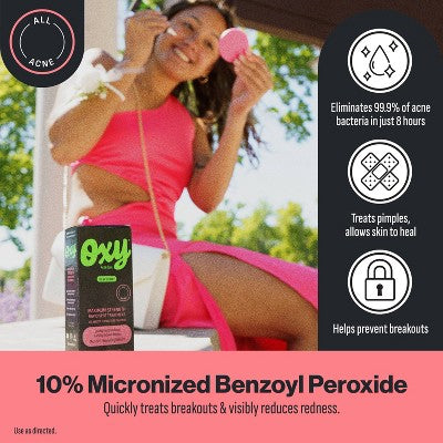 Oxy Rapid Maximum Strength 10% Benzoyl Peroxide Acne Spot Treatment Cream For Face & Body - 1oz