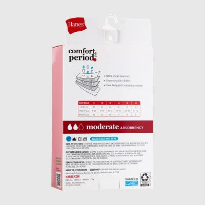 Hanes Girls' 4pk Boyshort Period Underwear Moderate Protection - 16