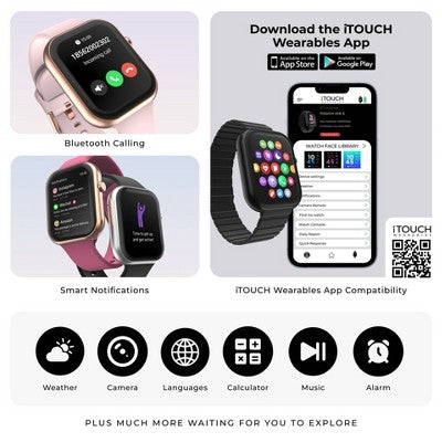 iTouch Air 5 Silver Case with 1 magnetic and 1 nylon strap Smartwatch Set