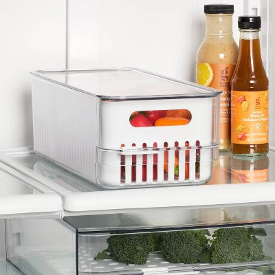 Lidded Fridge Storage with 2 Internal Inserts - Brightroom