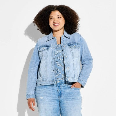 Women's Denim Shrunken Jacket - Wild Fable Light Blue XXL
