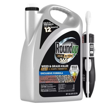 Roundup Dual Action 365 Weed & Grass Killer Plus 12 Month Preventer Vegetation Killer Wand Herbicide 128oz: Long-Term Lawn Care